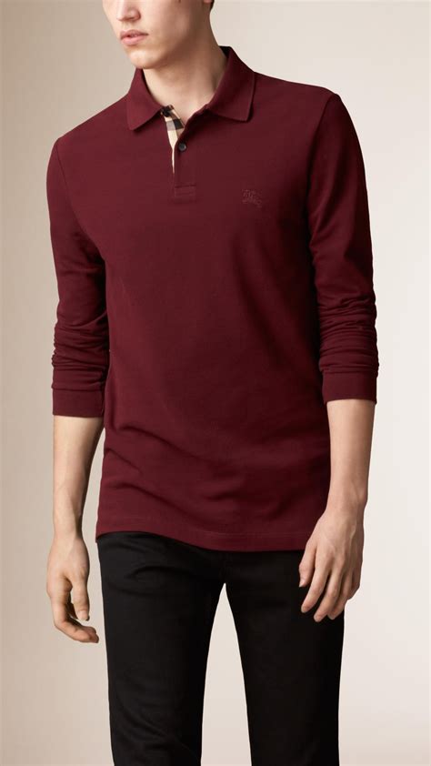 mens burberry polo shirts on sale|burberry long sleeve polo shirts.